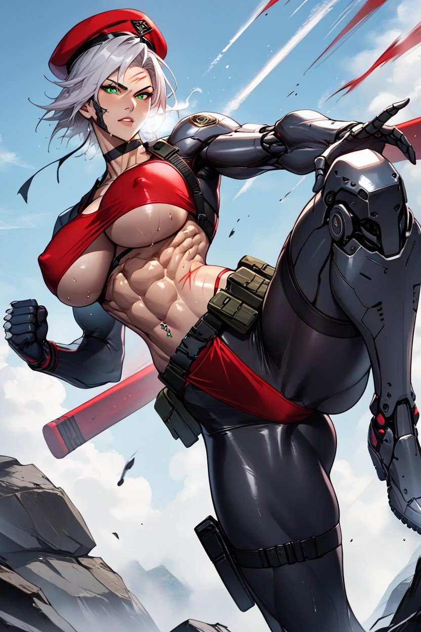 Underboob, Wasp Waist, One Leg Up퍼리 AI 포르노