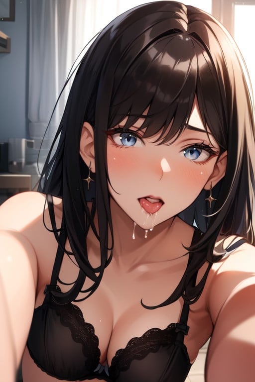 She Is Taking A Selfie With Her Phone While Licking A Hard Cock, She Wants To Publish The Photo On A Social Network, Warm Anime AI Gay Porn