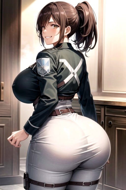 Sasha Braus (attack On Titan), Uniform From Attack On Titan, Bunda Enorme Travesti IA Pornô