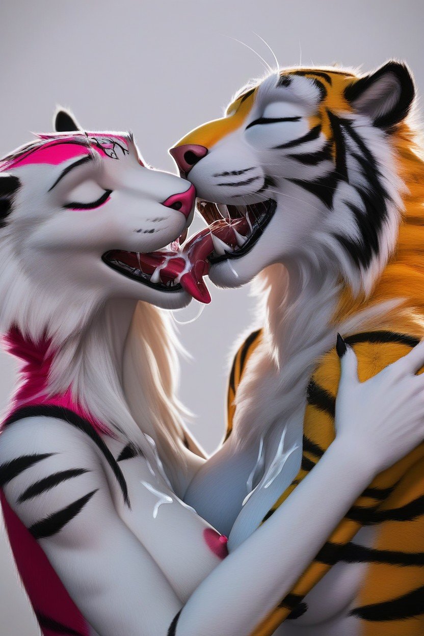 Close Up Kissing, Cum In Face, Cum On FurPorno IA Furry