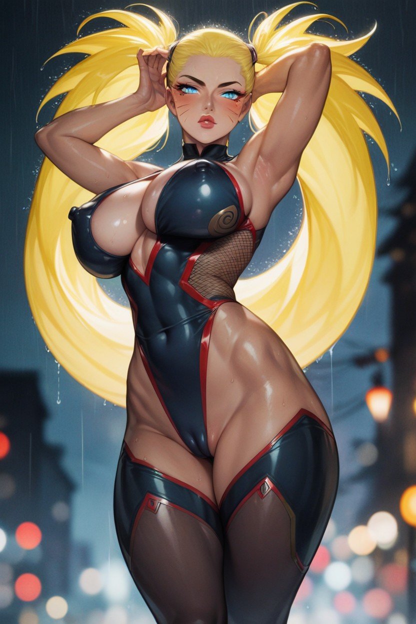 Brazos Arriba, Large Rounded Breasts, Sexy JutsuHentai IA