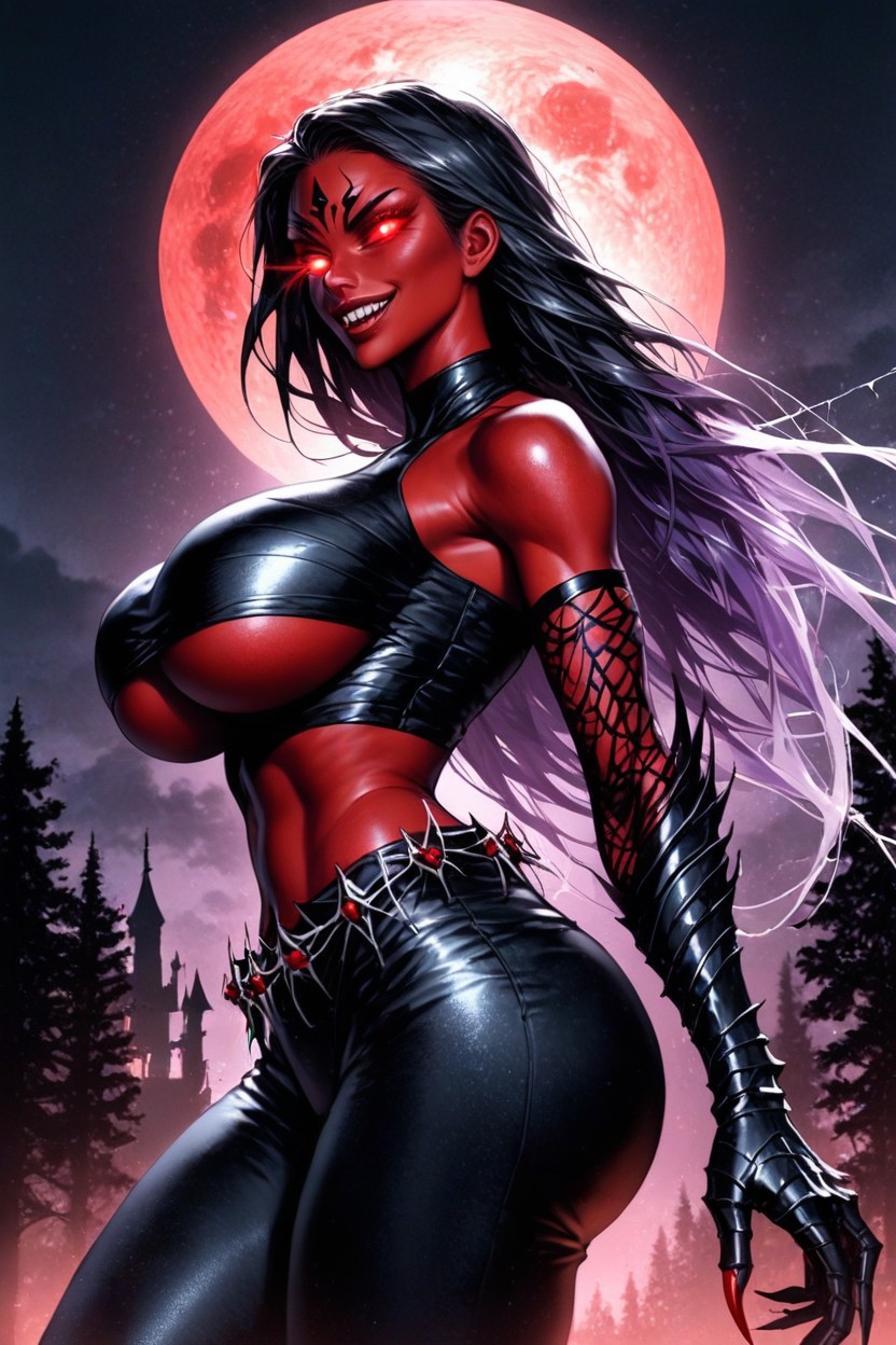 Dark Purple Spiderweb Bloomers, Dark Forest, Arachnid Woman Hentai IA
