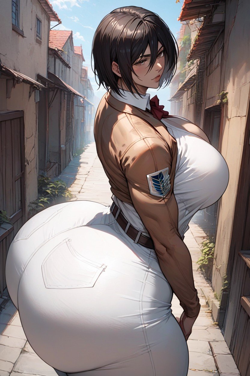 Rounded Ass Gleaming Skin, Side View, Thick Thighs Hentai AI Porn