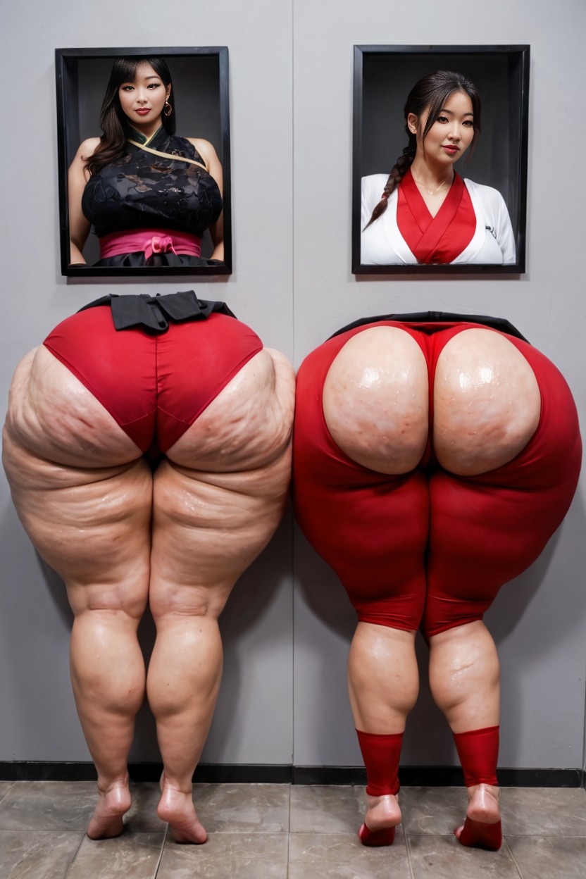 Women Stuck In Wall With Big Sweaty Feet, Extreme Hyper Bbl, Hyper Bubble Butt AI Porn
