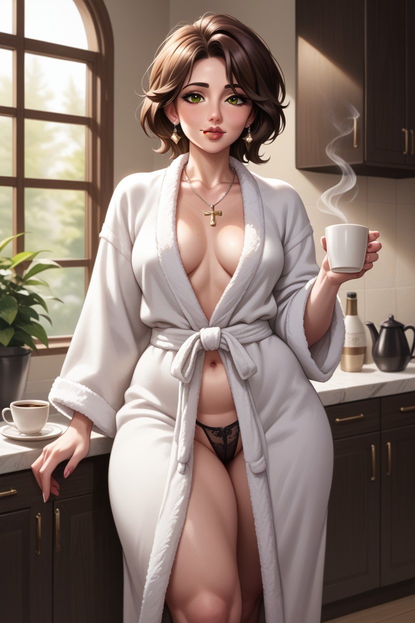 Wide Hips, Plump Lips, BathrobeAI黄漫