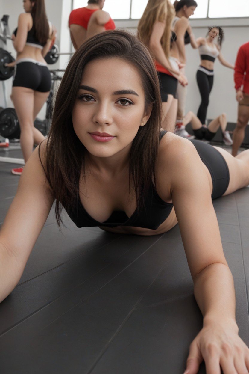 Many People Around, Gym Class, Gym Instructor Shemale AI Porn