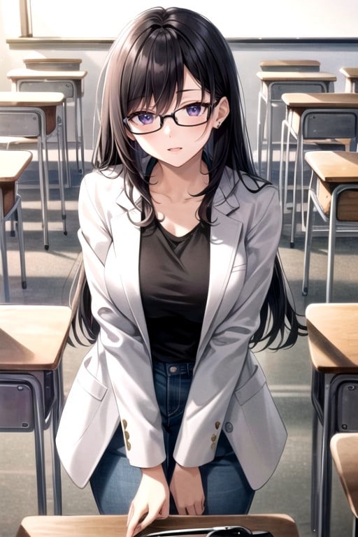 18+, Classroom, Black Hair Asian AI Porn