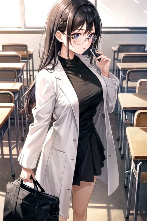 Glasses, Side View, Classroom AI Gay Porn