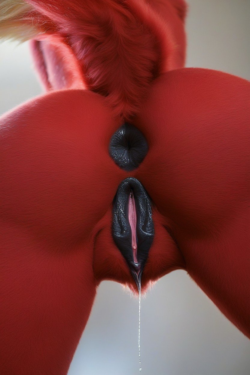 Red Fur, Fermer, Close Up PussyPorno IA Furry