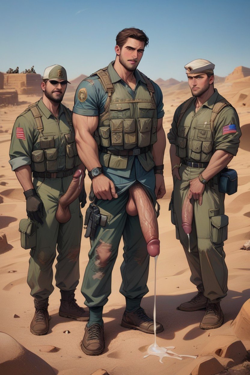 American Soldiers Stand Firmly In The Desert, Cum Dripping, Huge Cock Out DownPorno gay IA