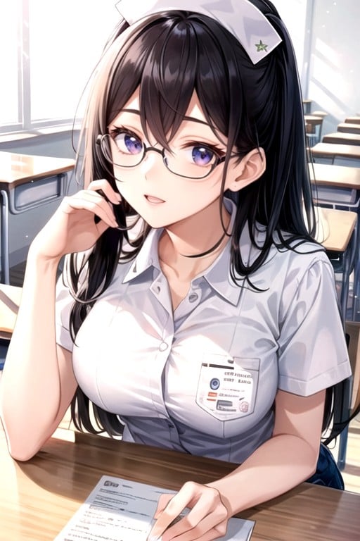 Glasses, Nurse, 18+아시아 AI 포르노