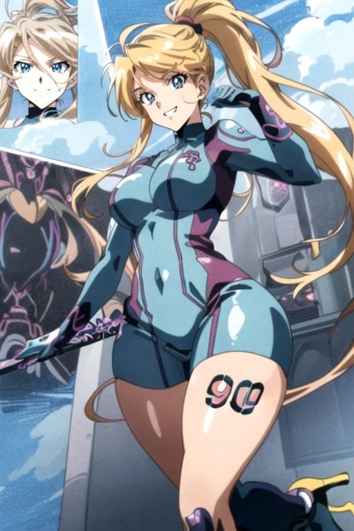 Veste En Jean, Samus (metroid), Style Des Années 90Porno IA Hentai