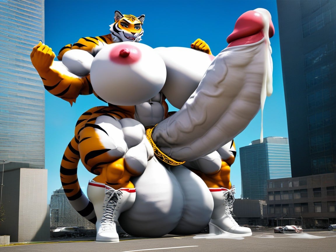 Massive Huge Cock, Face Detailed, Futa Domination Furry AI Porn