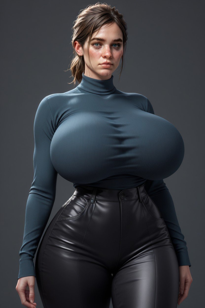 Unrealistic Proportions, Big Round Tits, Ellie Williams Furry AI Porn