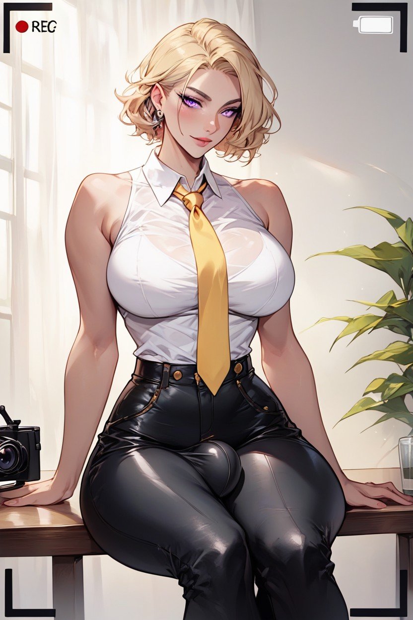 Blonde Hair, Large Penis Bulge Size, 20+ニューハーフAIポルノ