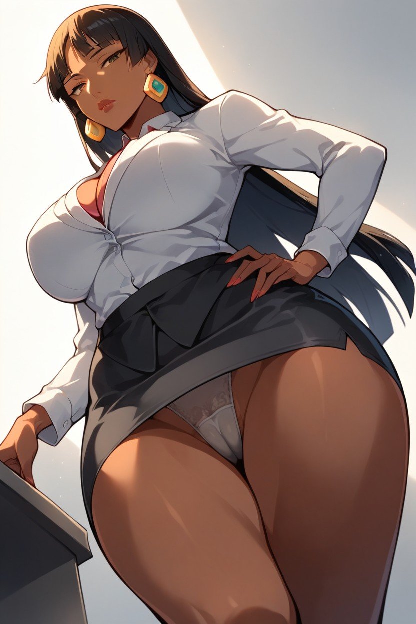 Clear Eyes, Large Breast, Office Suit Hentai AI Porn