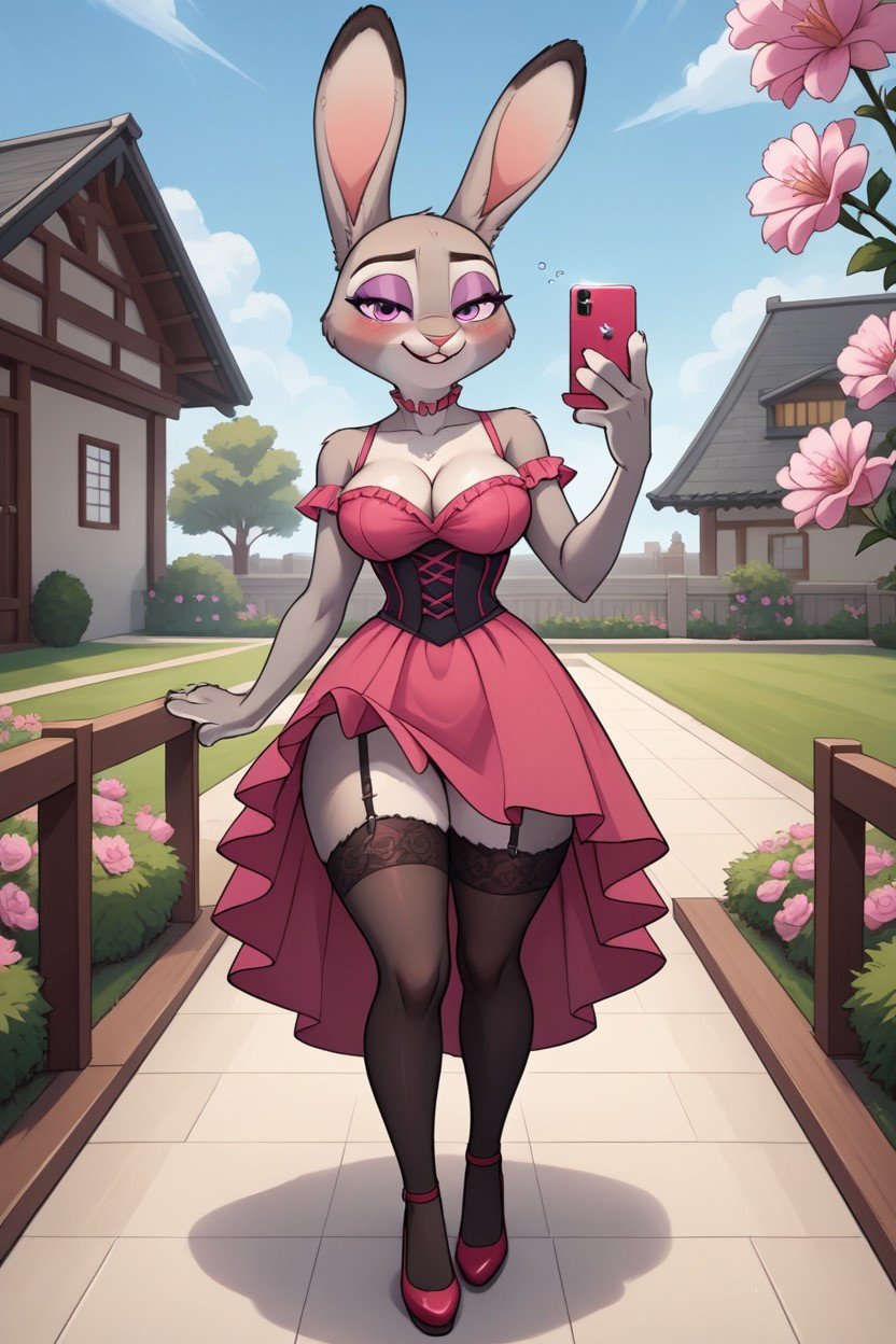 Judy Hopps From Zootopia, Stockings, Long Eyelashes Furry AI Porn