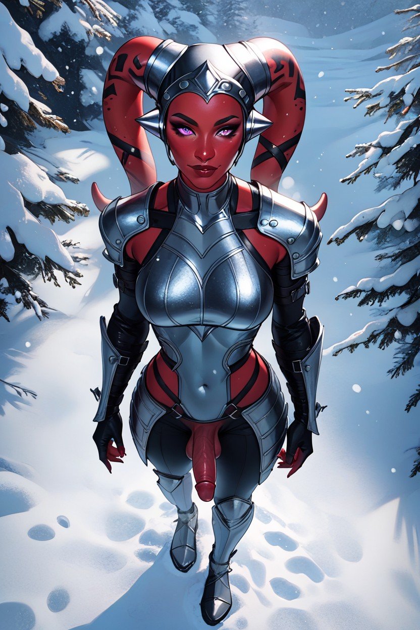 Twi'lek Futanari Big Boobs Red Skin Sith Trooper Armor, Heure Bleue, KoboldPorno IA Furry