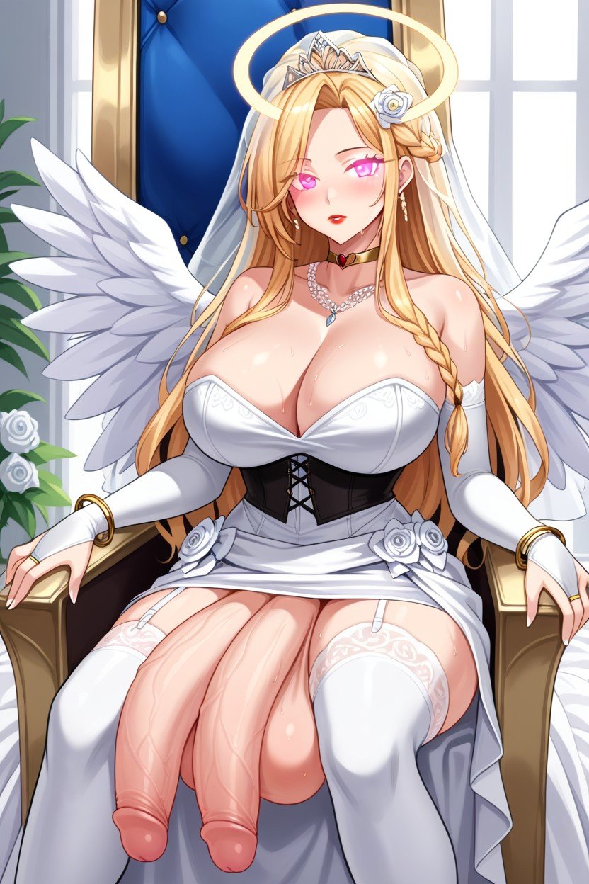 Long Hair, Throne Room, Thigh High SocksニューハーフAIポルノ