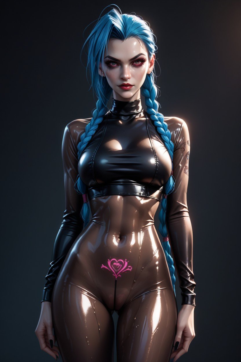 Long Sleeve Bodystocking, Jinx, Beautiful FaceHentai IA