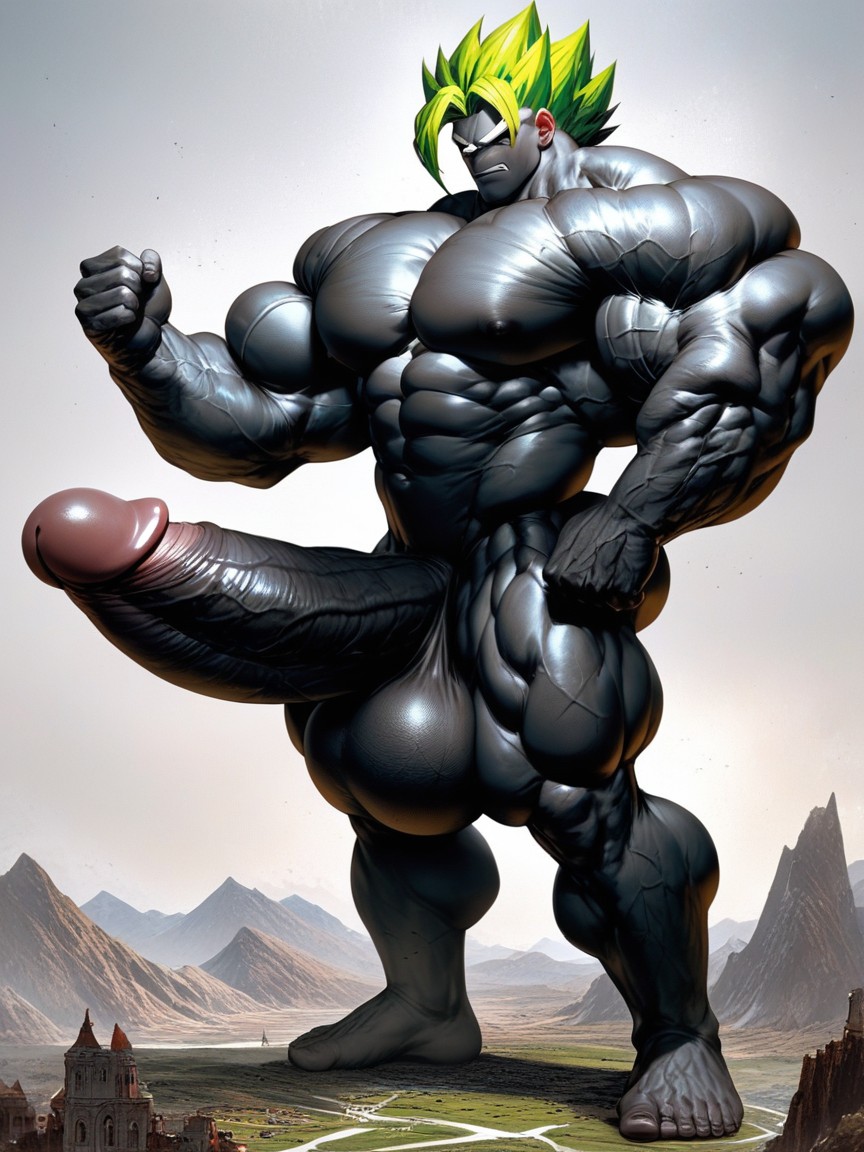 Naked, Naked, Huge Muscular Bodybuilder ゲイAIポルノ