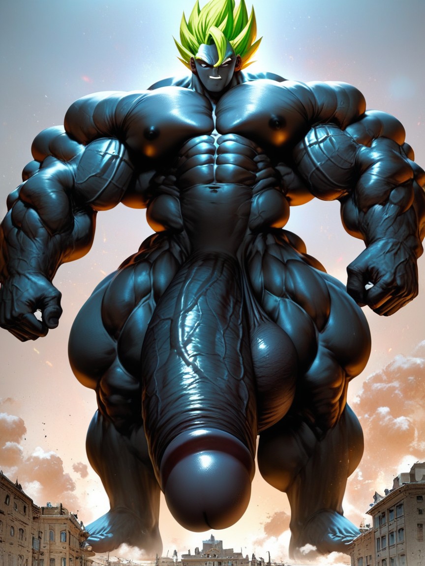 Green Hair, Tall, Muscle Growing AI同性恋黄片