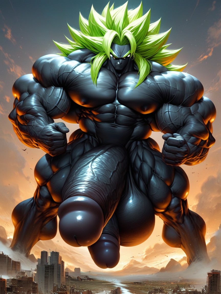 Huge Testicles, Green Hair, Extreme Proportions AI Gay Porn