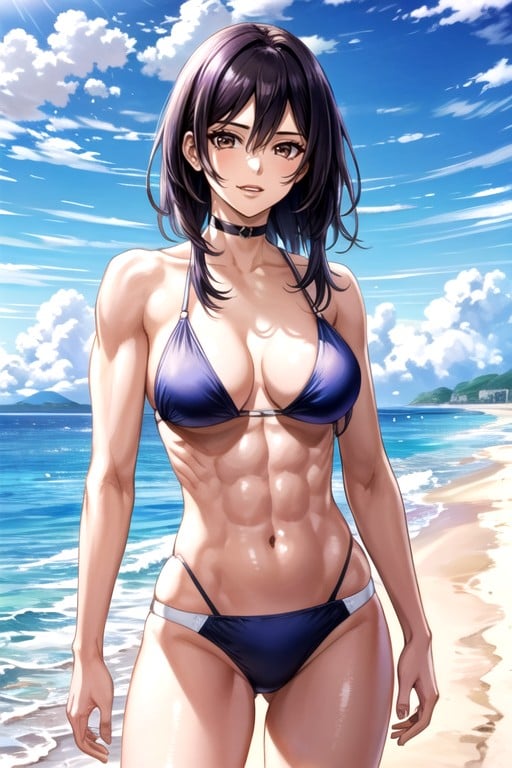 Choker, Body, Muscular Definition Hentai AI Porn