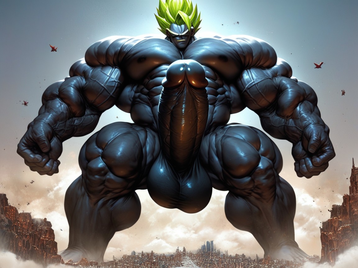 Black Skin, Green Hair, Hyper Macro AI Gay Porn