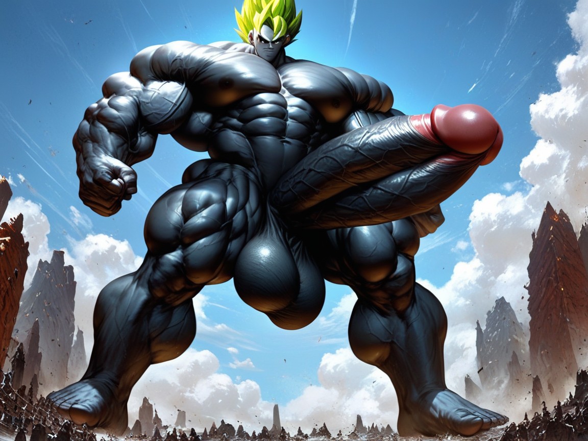 Super Saiyan, Hyper Macro, Black Skin AI Gay Porn