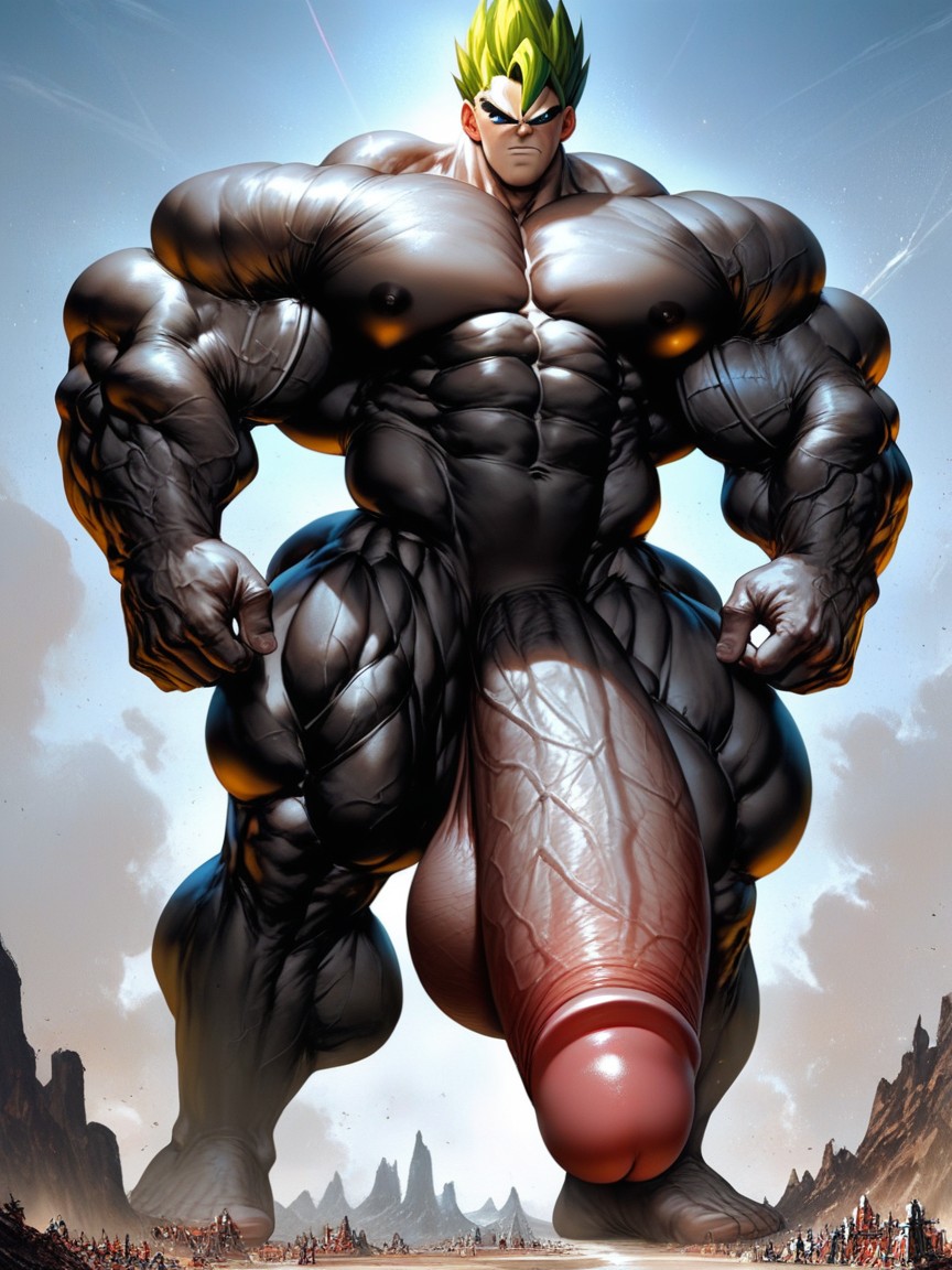 Hyper Penis, Wide, Hyper Muscle ИИ гей порно