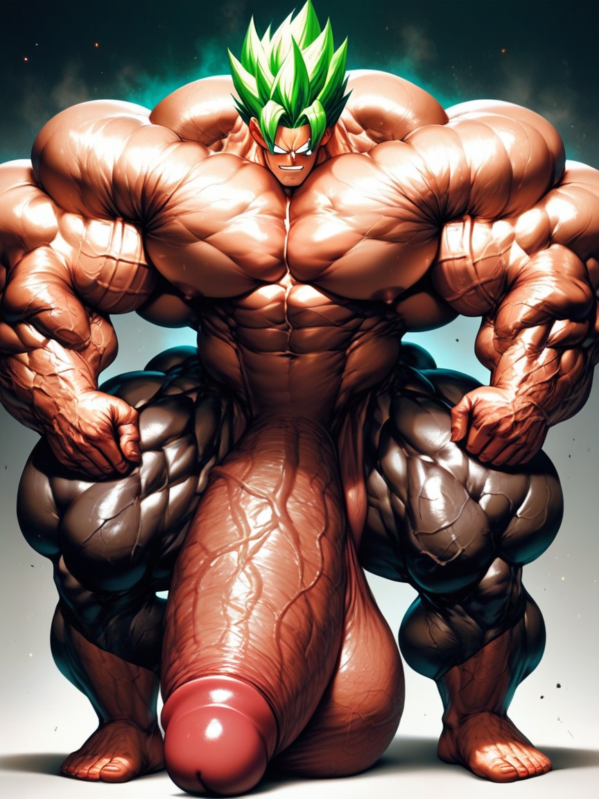 Fondo Simple, Tall Man, Green Hair Porno gay IA