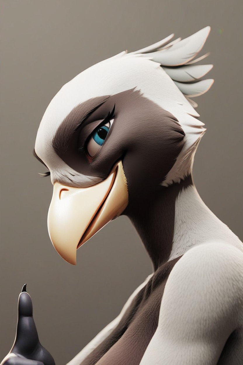 Primer Plano, Beak, Vista LateralFurry IA