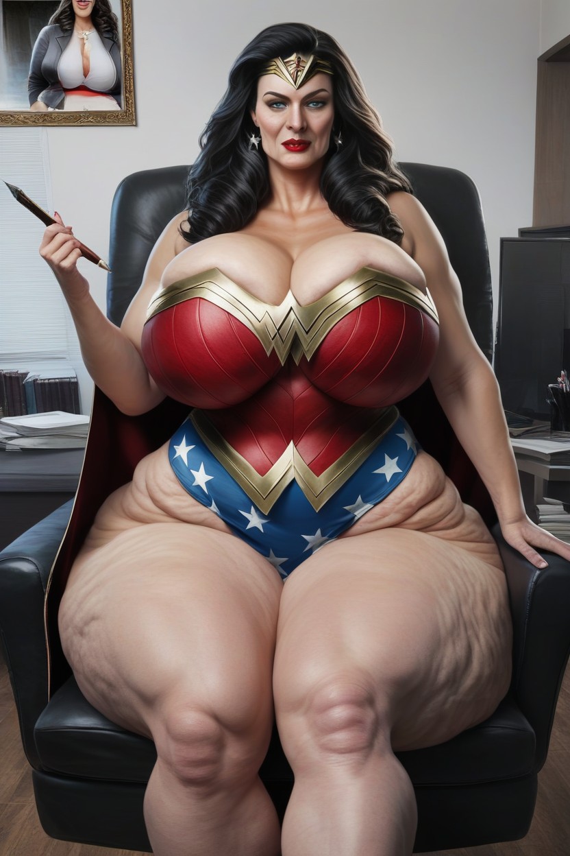 Office, Bored, Extremely Wide Hips AI Porn