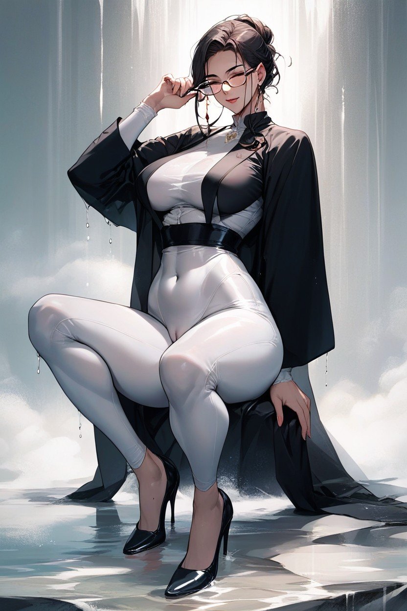 Her Sexy Curvy Body Is Clearly Visible Under The Suit, 18+, Her Wet Cameltoe On Display퍼리 AI 포르노