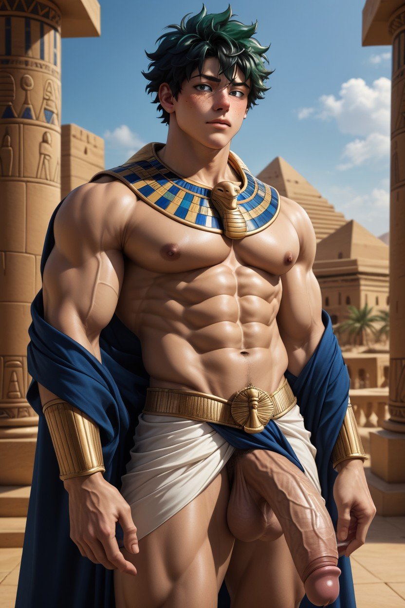 Pharaoh Robe, Pectorals, Thick Thighs AI Gay Porn