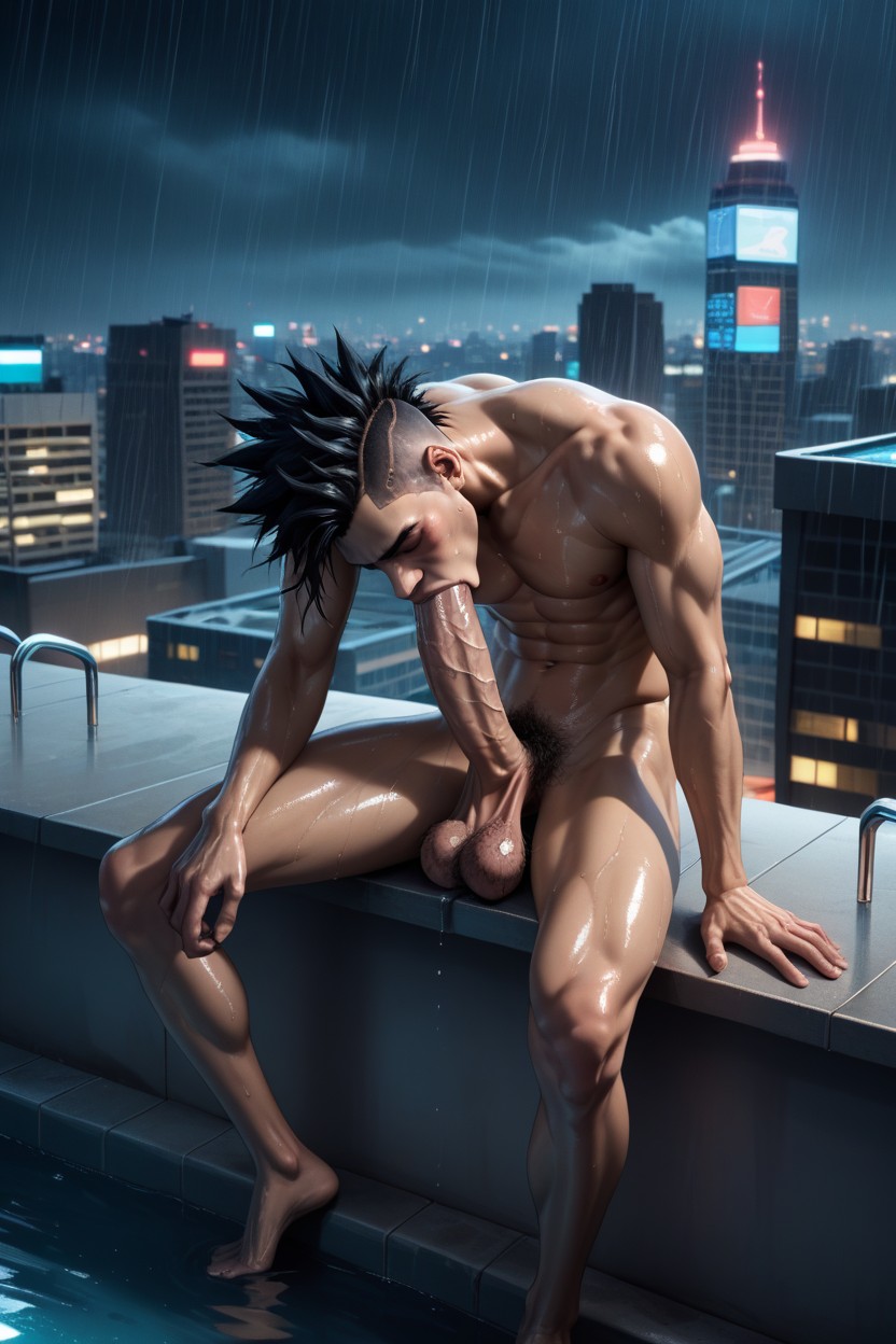 Closed Eyes, Sagging Hairy Balls, 屋顶 AI同性戀黃片