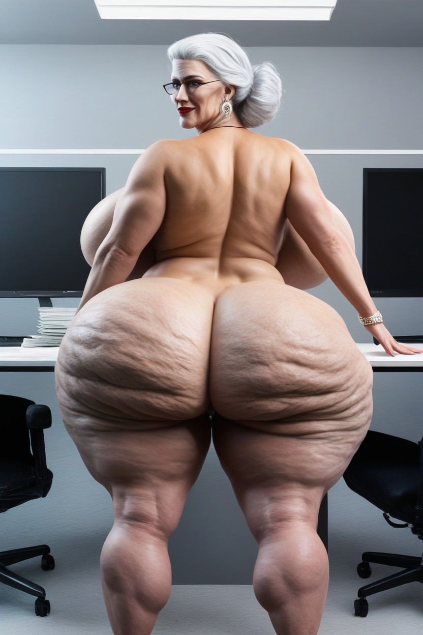 Extremely Fat Thighs, Ass Triple Width Of Shoulders, Fat Ass AI Porn