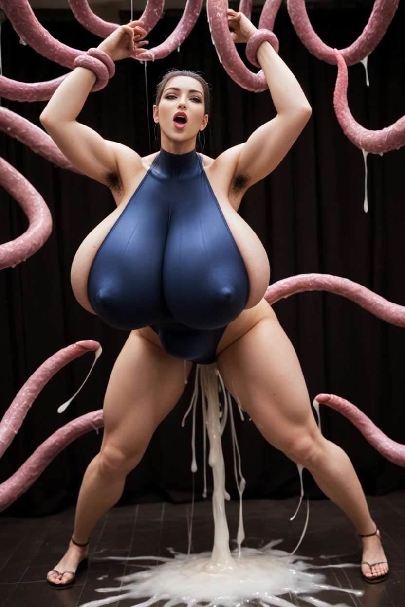 Tentacles Bigger Than Subject, 举手, Saggy Gigantic Breast Way Bigger Than Torso人妖AI色情