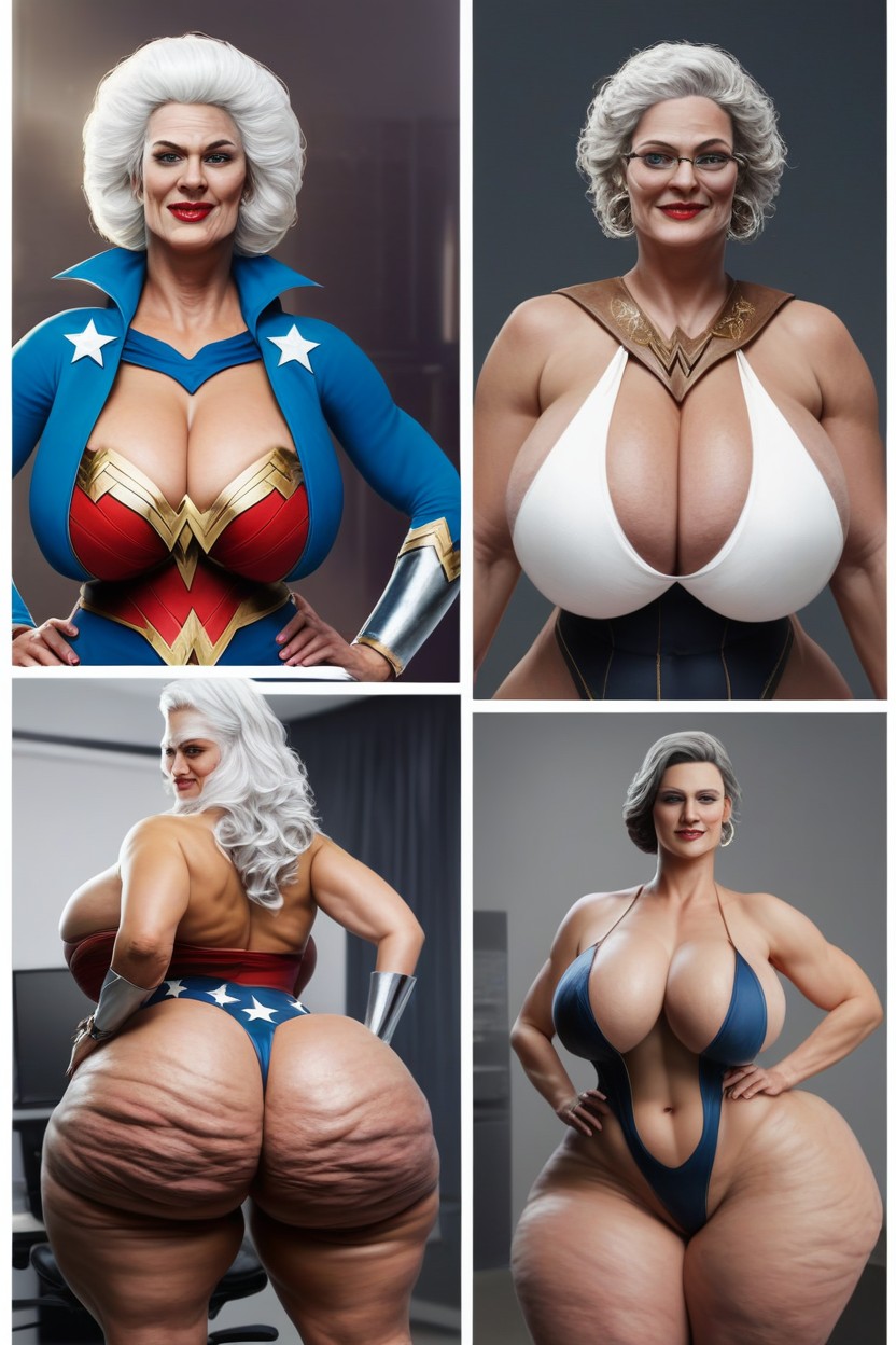 Gigantic Fake Booty Like, Extremely Enormous Fake Booty, Extremely Wide Hips AI Porn