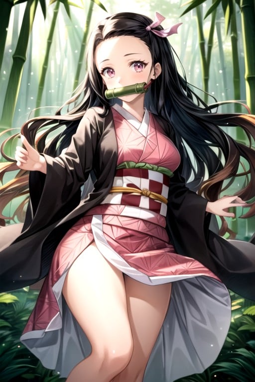 Pink Eyes, Expression, Nezuko (demon Slayer) Asian AI Porn