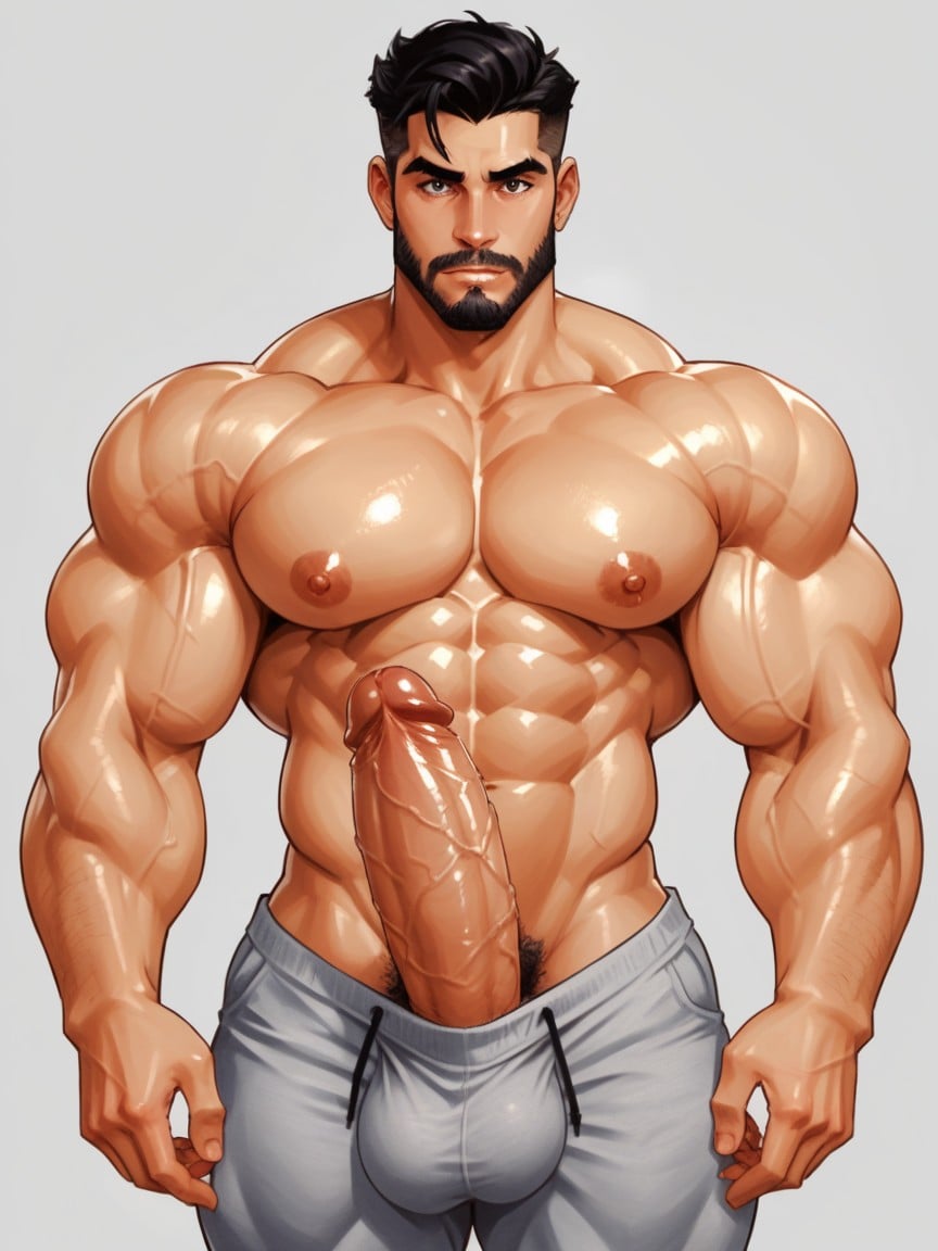 Long Muscular Neck, Heavy Balls, Thick Lips AI Gay Porn