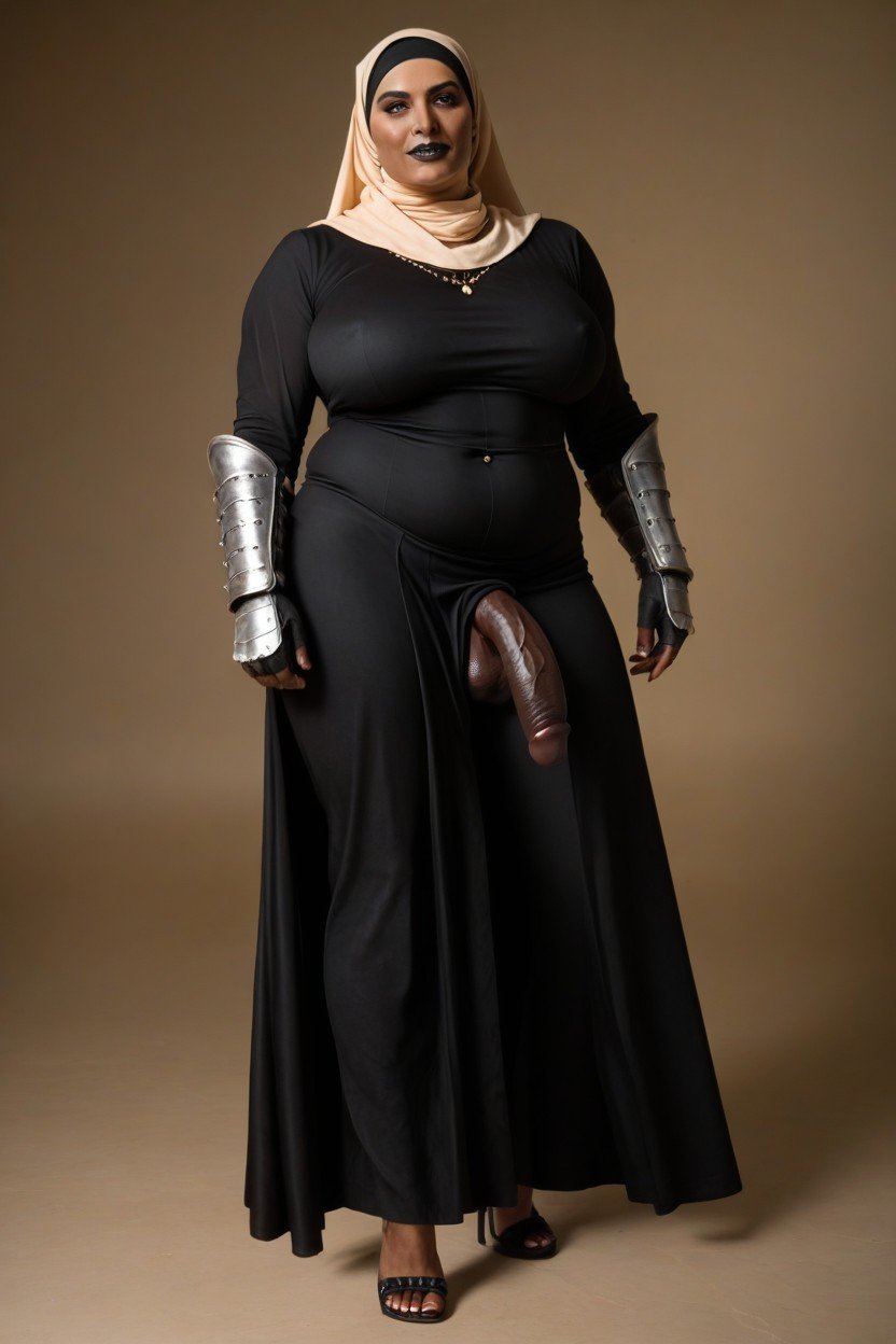 A Black Skin Muscular Shemale, 盔甲, Wearing A Hijab And Ancient Warrior Black Amoursites.postSEOTitles