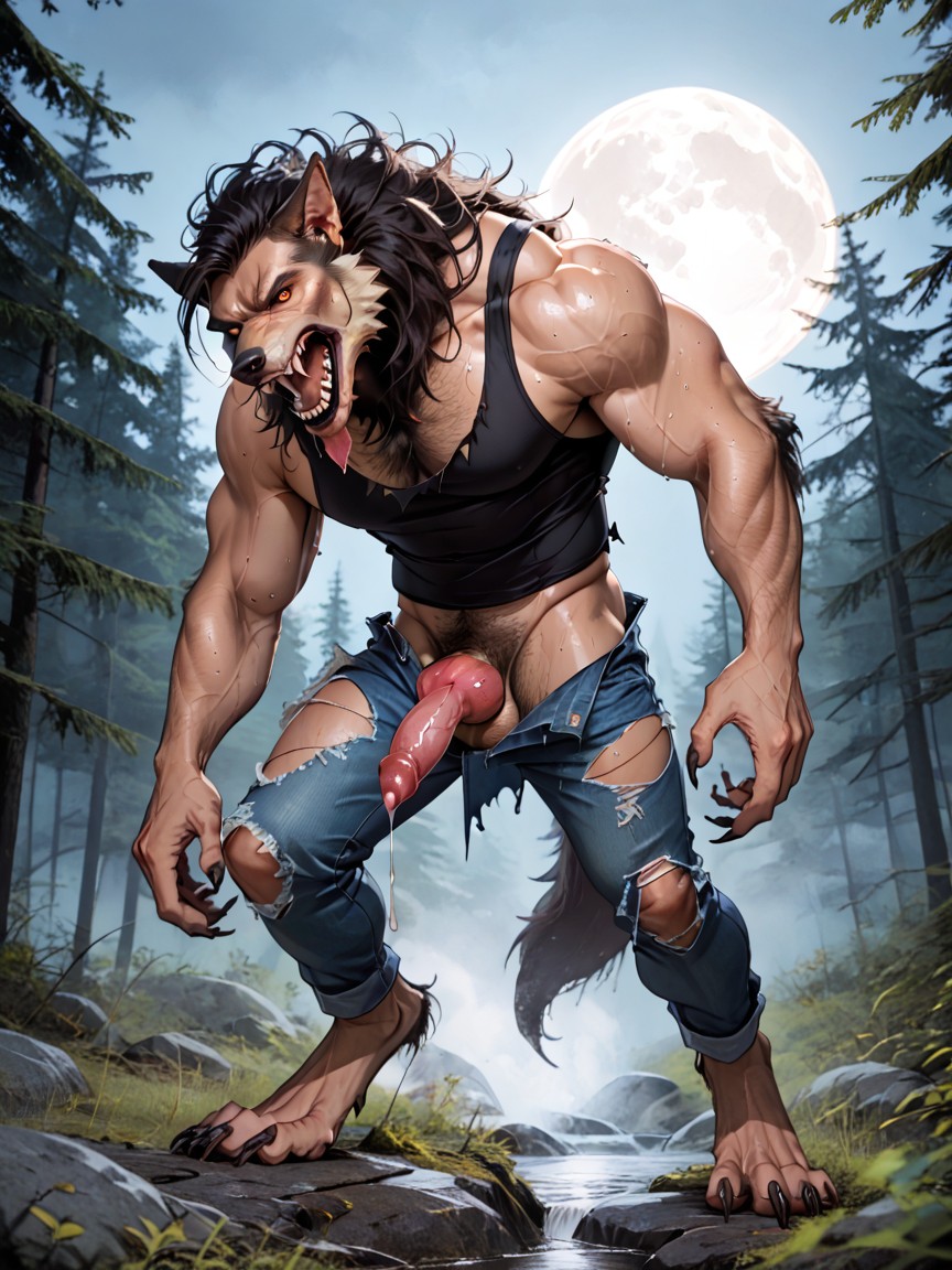Dynamic Pose, Medium Sized Hairy Nutsack, The Werewolf’s Clothes Are Torn Open AI同性戀黃片