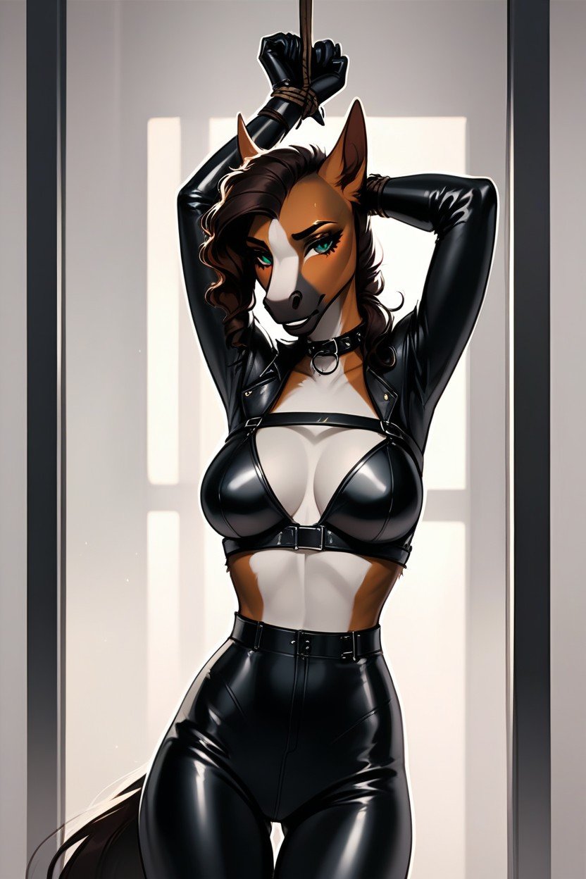 Curly, Bobcut, Leather Costume Furry AI Porn