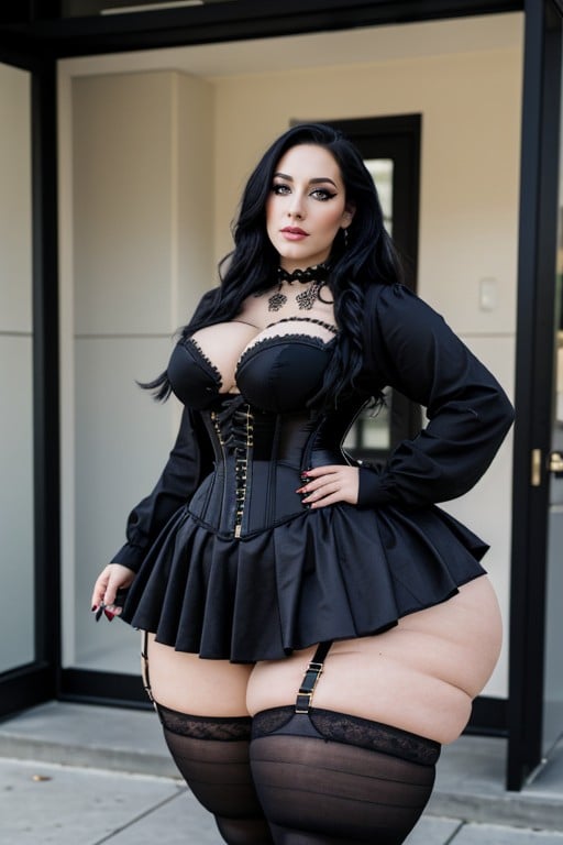 Form Fitting Clothes, Goth, Extremely Large Ass Hentai AI Porn