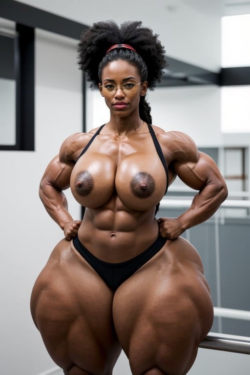 Hyper Bimbo, Thick Curvy Muscular Woman, Colossal Hyper Ass AI Gay Porn