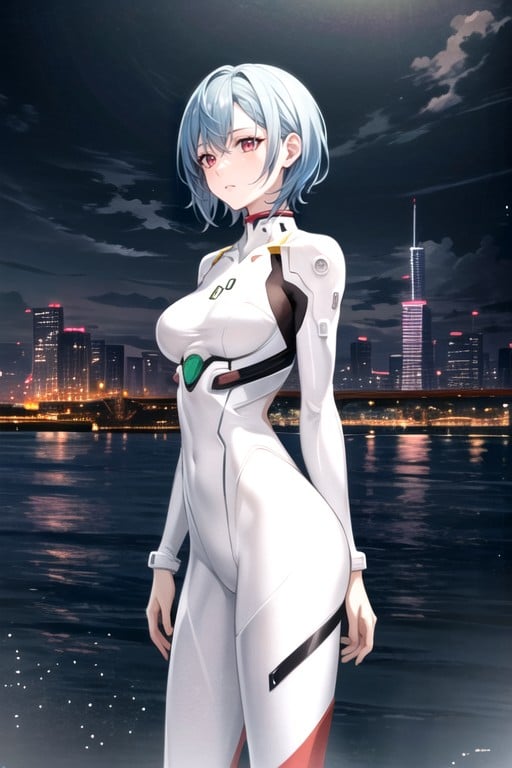 Detailed Background Of A Futuristic Cityscape With Towering Skyscrapers And A Cloudy Sky, And A Melancholic Atmosphere, Body Hentai AI Porn