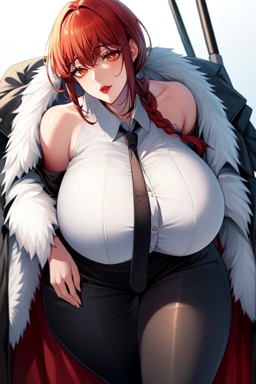 Thick Fur Trimmed Collar, Huge Bimbo Lips, Red EyesAI同性恋黄片