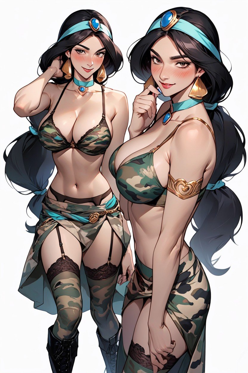 Camouflage Stockings, 18+, Princess Jasmine From AladdinヘンタイAIポルノ